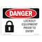 Signmission Safety Sign, OSHA Danger, 10" Height, Aluminum, Lockout Equipment Prior To Entry, Landscape OS-DS-A-1014-L-2220 - alternate 1